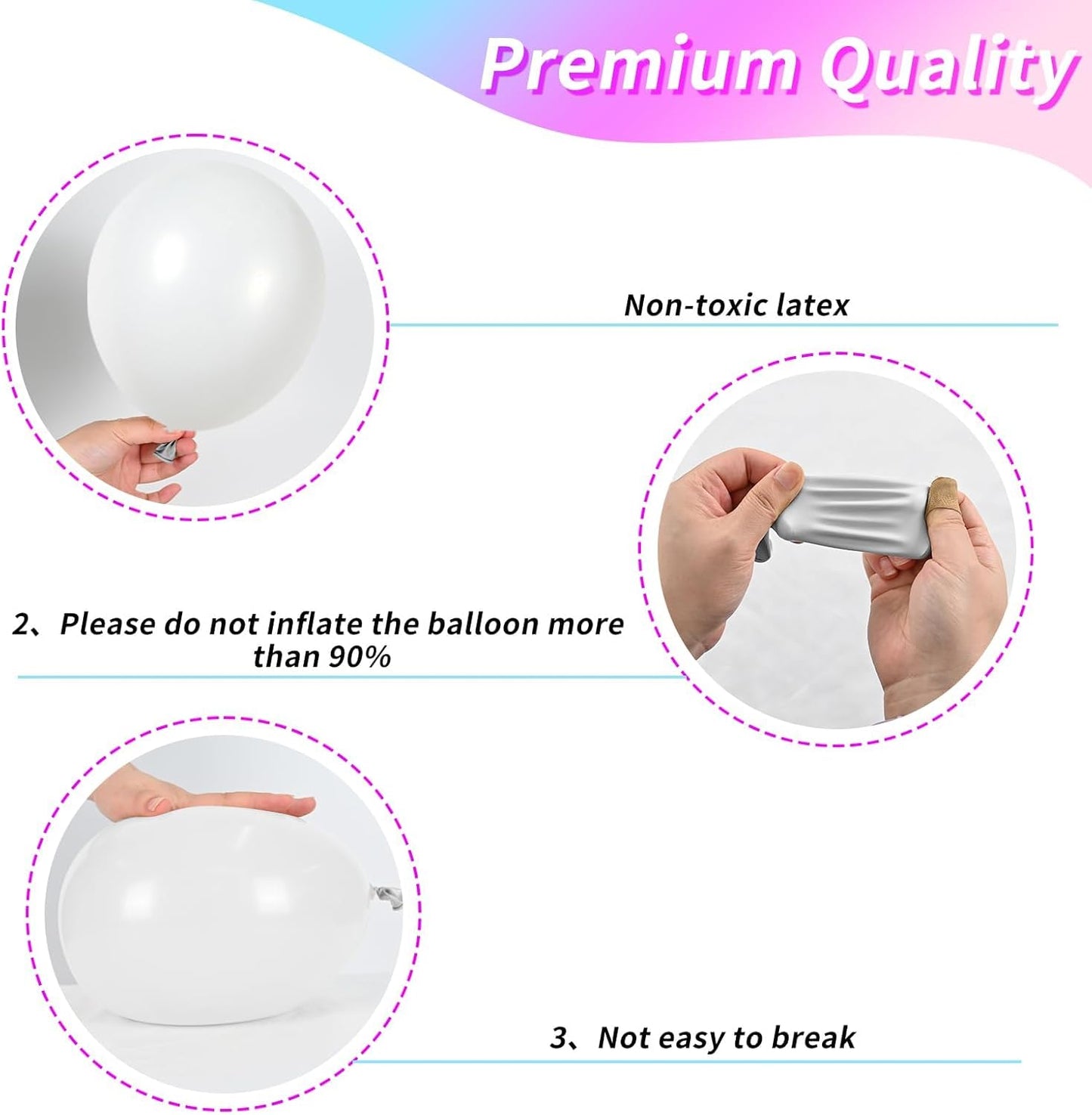 Pink and Blue Balloons Set, 12 Inch Pastel Pale Blue Pink Confetti Latex Balloons, Light Blue Pink White Balloon Kit for Boy or Girl Gender Reveal Party Birthday Baby Bridal Shower Decorations