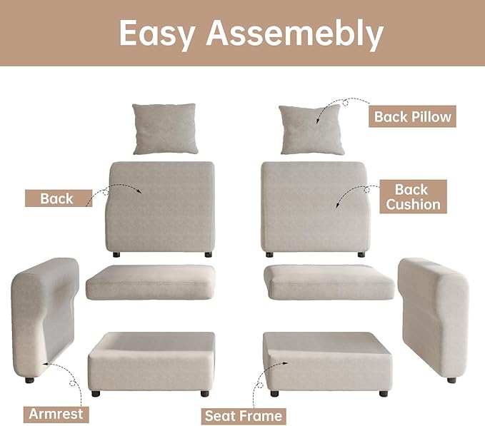 Guyii Modern 76.38" Long Oversized 2-Seat Velvet Convertible Loveseat Sofa - Image 5