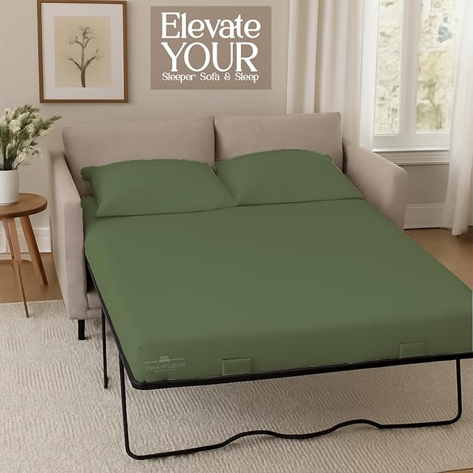 Sleeper Sofa Bed Sheet, 100% Cotton 400 Thread Count, 4 Piece Set, Deep Pocket - Image 5