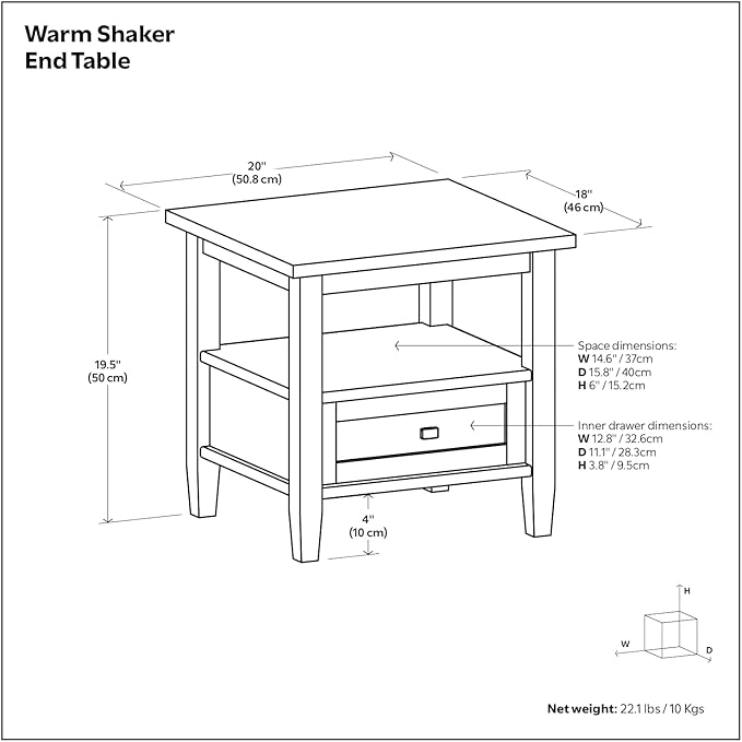 SIMPLIHOME Warm Shaker Solid Wood Transitional-Style 36-inch Wide Coffee Table - Image 12