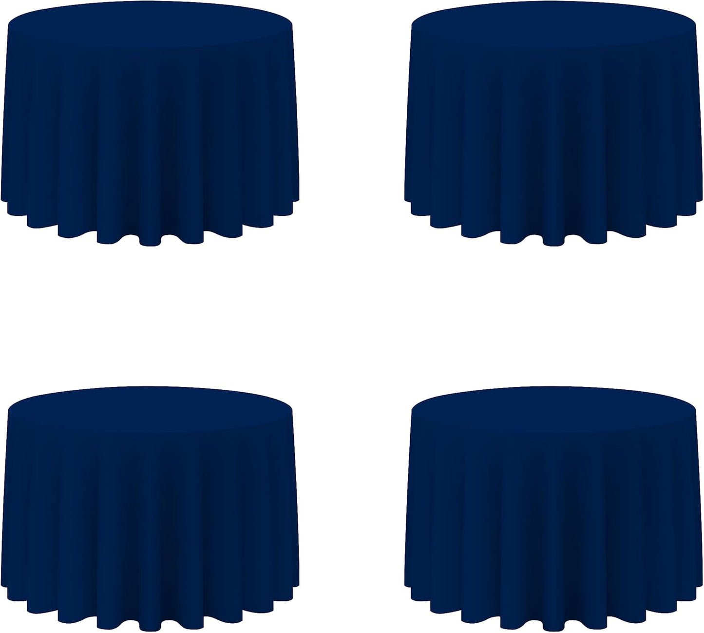 BRILLMAX 4 Pack Navy Blue Round Tablecloths 108 Inch - Circle Bulk Linen Polyester Fabric Washable Table Cloth Cover for Wedding Reception Banquet Birthday Party Buffet Restaurant