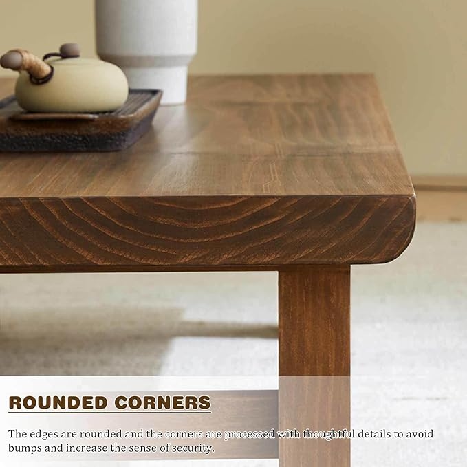 Japanese Style Solid Wood Coffee Table - Image 7