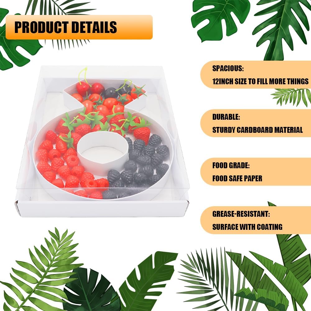 12" Fillable Cardboard Letter Charcuterie Gift Cupcake Box With Cover Sweets Packaging (RING)