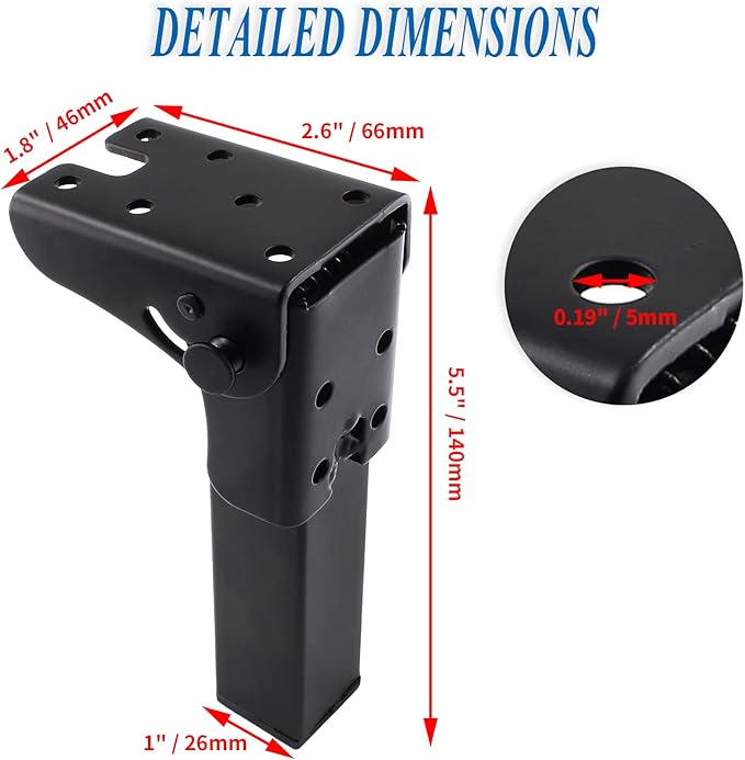 4Pcs Folding Table Furniture Legs 5.5 Inch, Heavy Duty Metal Hairpin Table Legs - Image 2