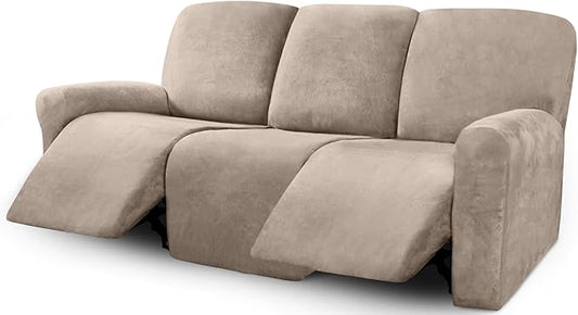 ULTICOR Velvet 8-Pieces Recliner Sofa Covers Stretch Reclining Couch Covers by ULTICOR