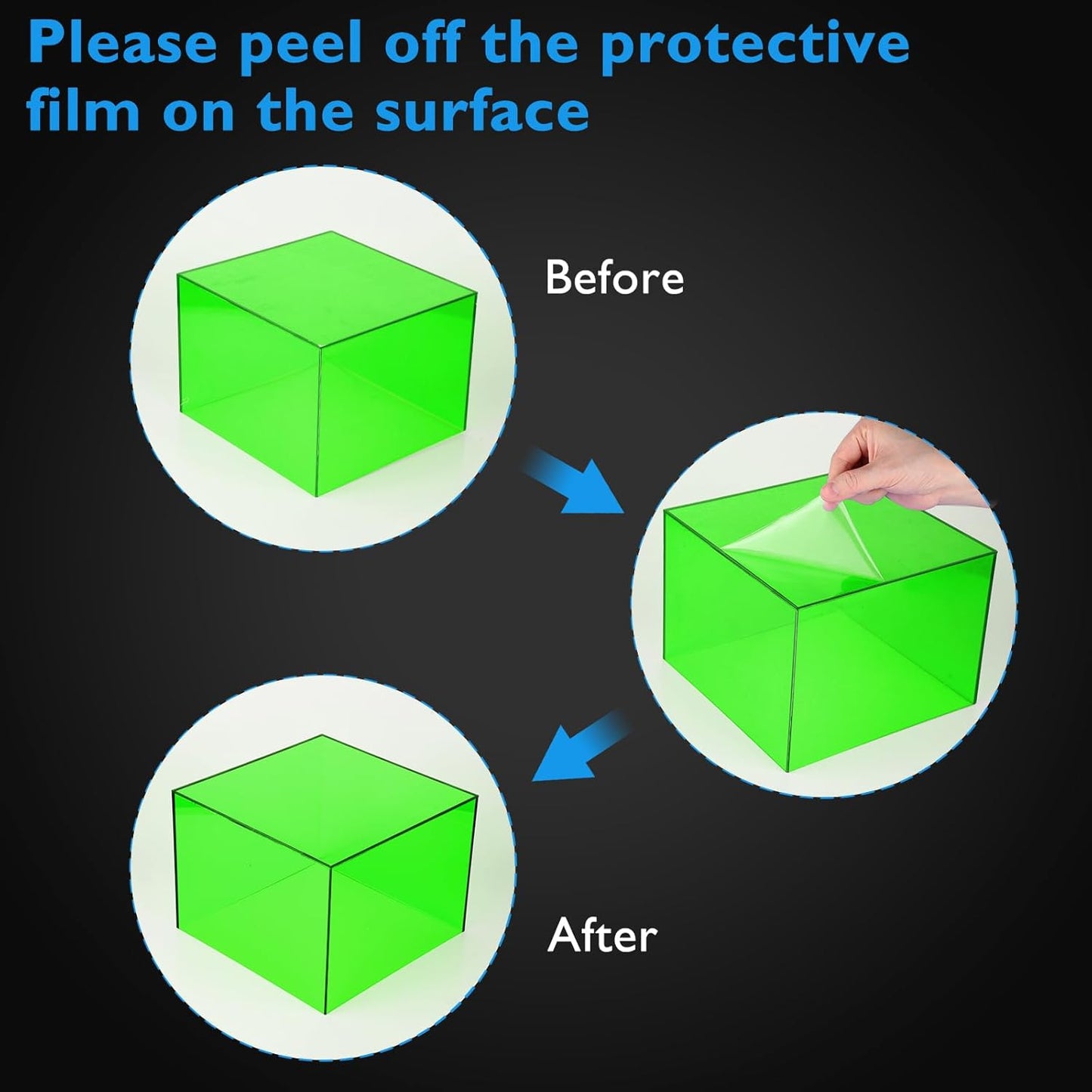 Green Buffet Risers 3 Pcs Acrylic Boxes Display Risers for Buffet Table Parties Weddings Catering & Collectibles (6''x7''x8'')