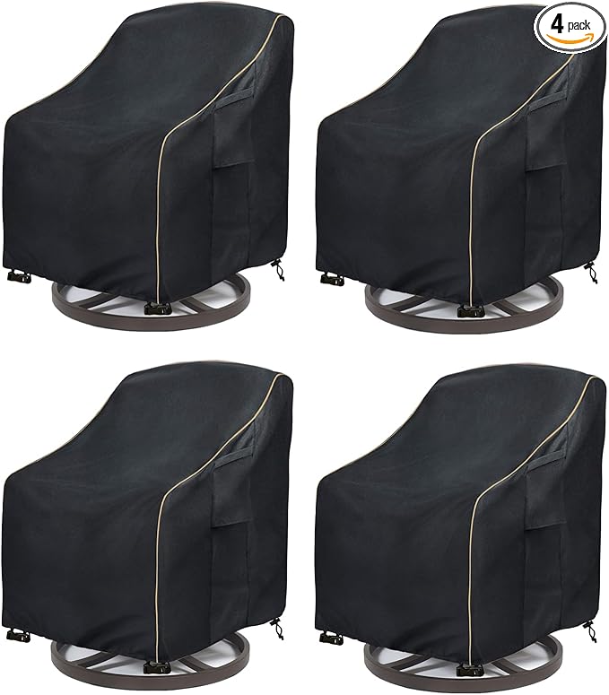 Patio Swivel Chair Cover 4 Pack, Waterproof Heavy Duty Outdoor Chair Covers by LSongSKY