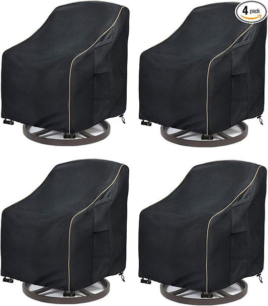 Patio Swivel Chair Cover 4 Pack, Waterproof Heavy Duty Outdoor Chair Covers by LSongSKY