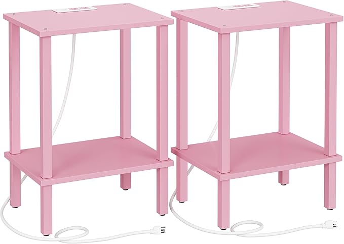 TUTOTAK End Table with Charging Station, Small Side Table with Outlets - Image 9