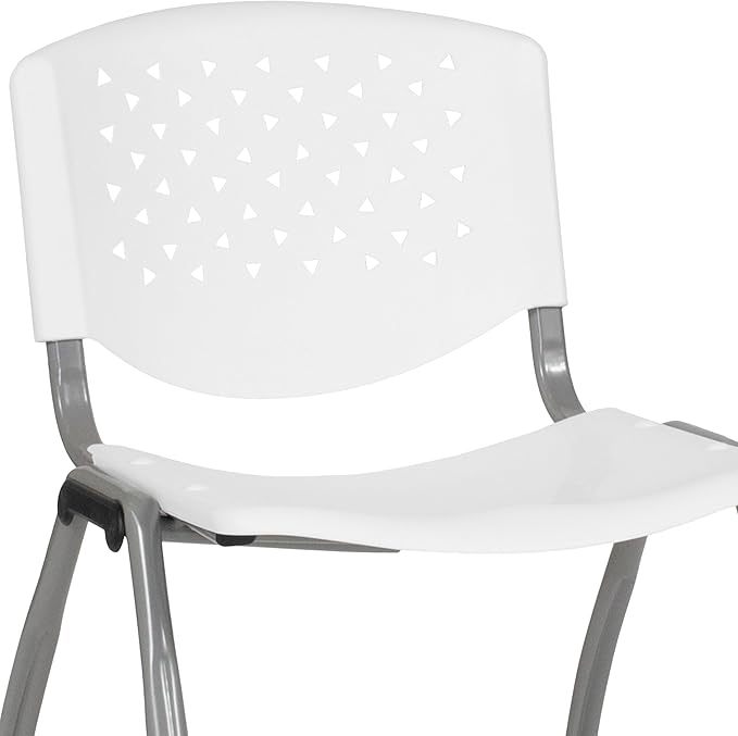 Flash Furniture HERCULES Series 880 lb. Capacity White Plastic Stack Chair - Image 11