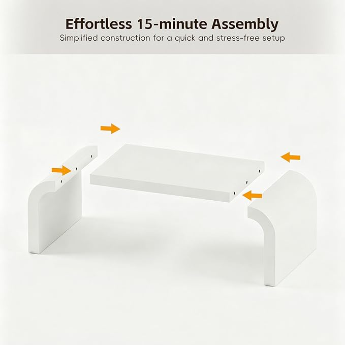 Modern Curved Coffee Table, 47.2’’ Minimalist Waterfall Center Table - Image 6