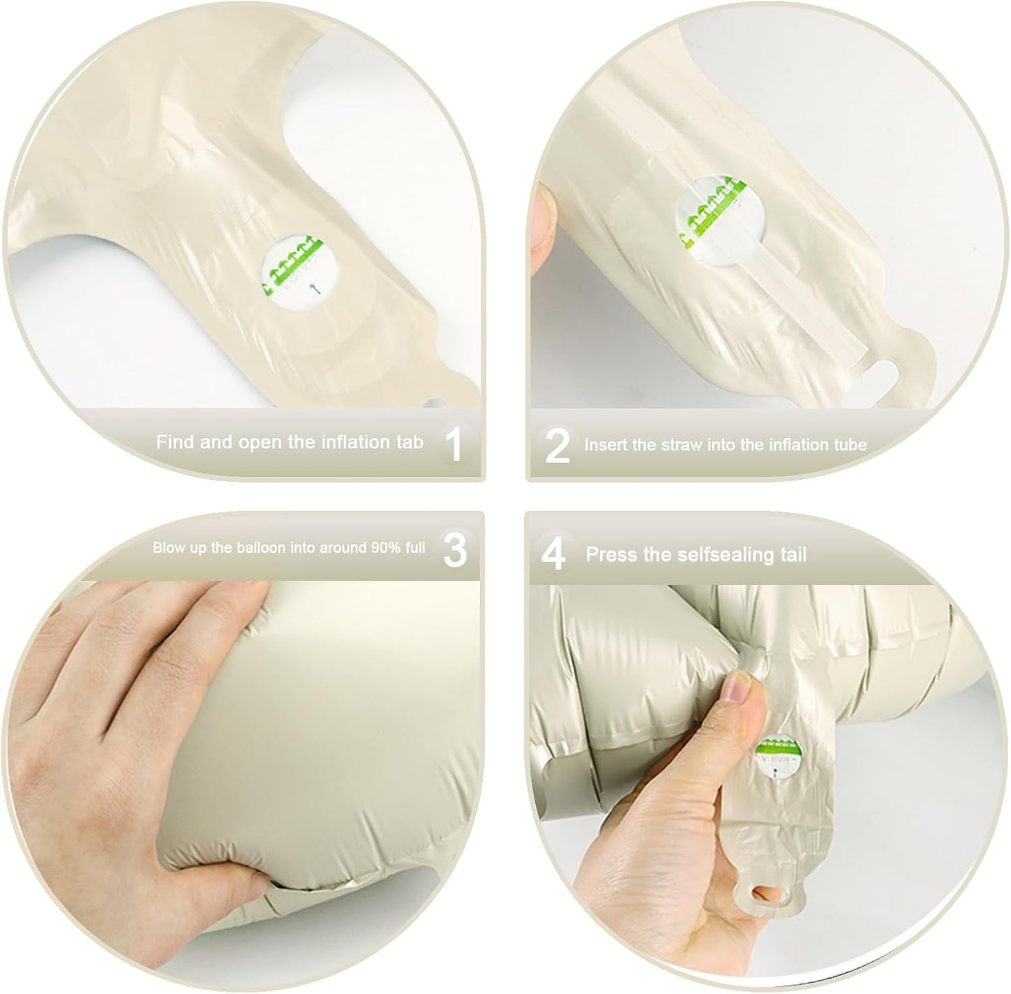 40 Inch Cream White Large Number 4 Birthday Balloon, Giant Number Four 14 24 34 40 44 Balloons, Foil Mylar Big Balloons for Anniversary Graduation Supplies Decorations