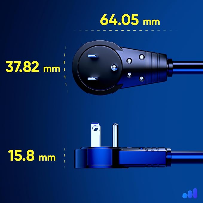 Maximm Extension Cord 1 Foot – 360° Rotating Flat Plug, 3-Prong Grounded Power - Image 4