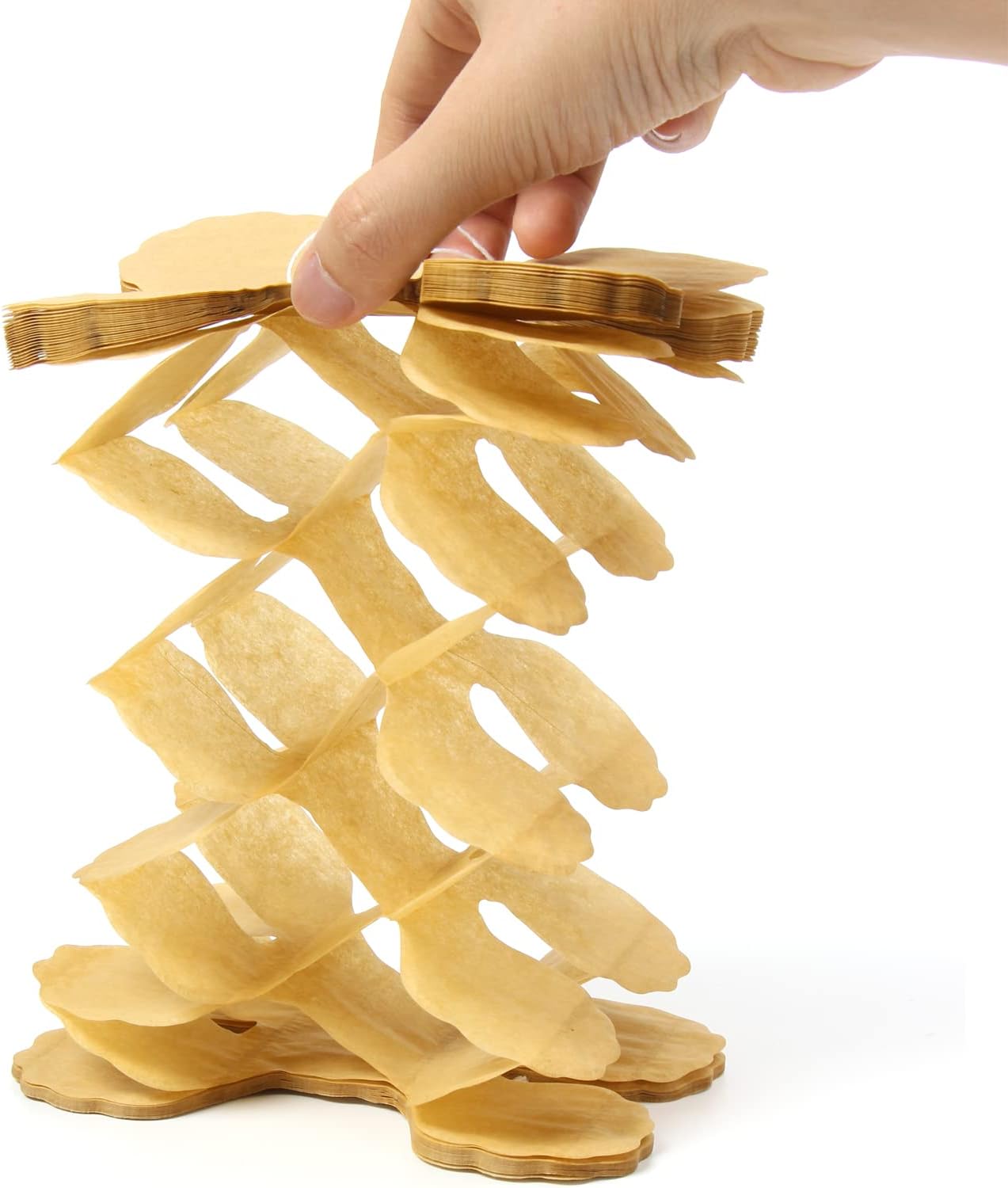 White Ivory-Gold Party-Decorations Streamers Garland - 12pcs 4-Leaf Clover Paper Streamer Wedding Bridal Baby Shower Bachelorette Engagement Banners Neutral Champagne Birthday Christmas Decor Ouruola