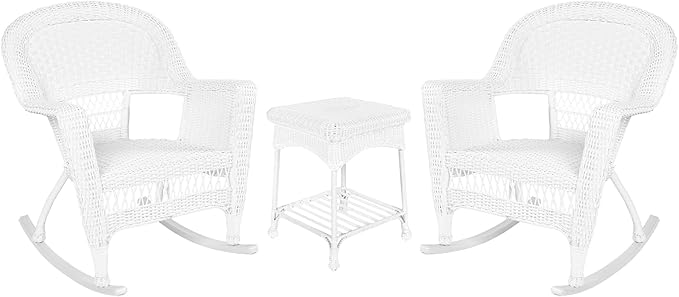 Jeco 3 Piece Rocker Wicker Chair Set by Jeco