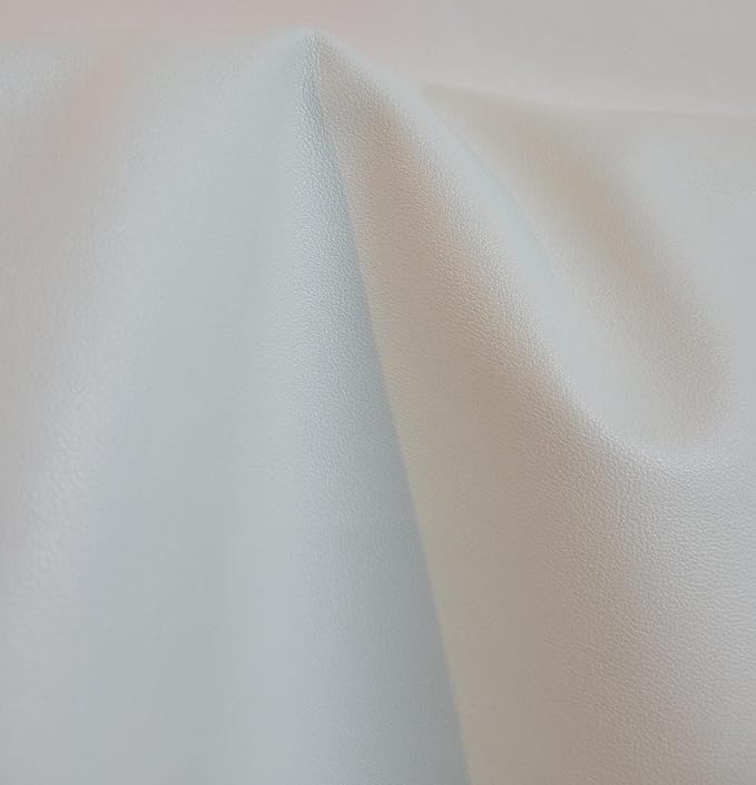 White Soft Faux Vegan PU Leather by The Yard Synthetic Pleather 0.9 mm Nappa - Image 2