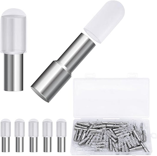 58 Pcs Shelf Pegs Pins, 5mm 1/4 Inch Dual Diameter Metal Shelf Support Pegs by Cerpourt