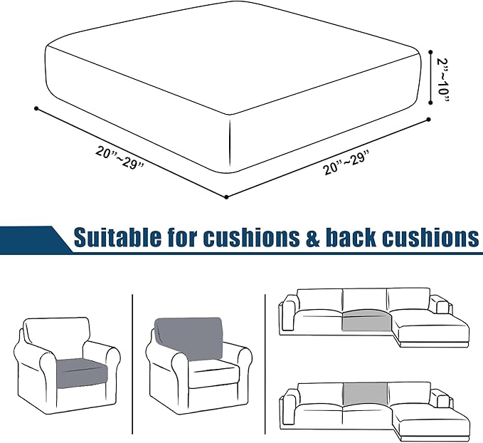 Water Repellent Armchair Seat Cushion Cover, Stretch Sngle Backrest Cover - Image 5