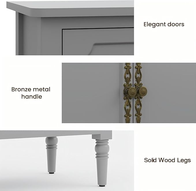 RoyalCraft Buffet Cabinet with Storage, Mid Century Modern Painted Credenza - Image 6