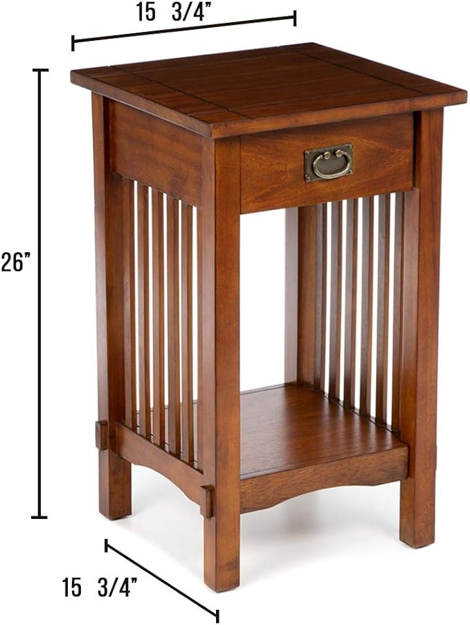 William's Home Furnishing Valencia IV End/Side/Nesting Tables, Antique Oak - Image 2