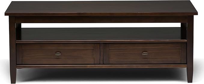 SIMPLIHOME Warm Shaker Solid Wood Transitional-Style 48-inch Wide Coffee Table - Image 3