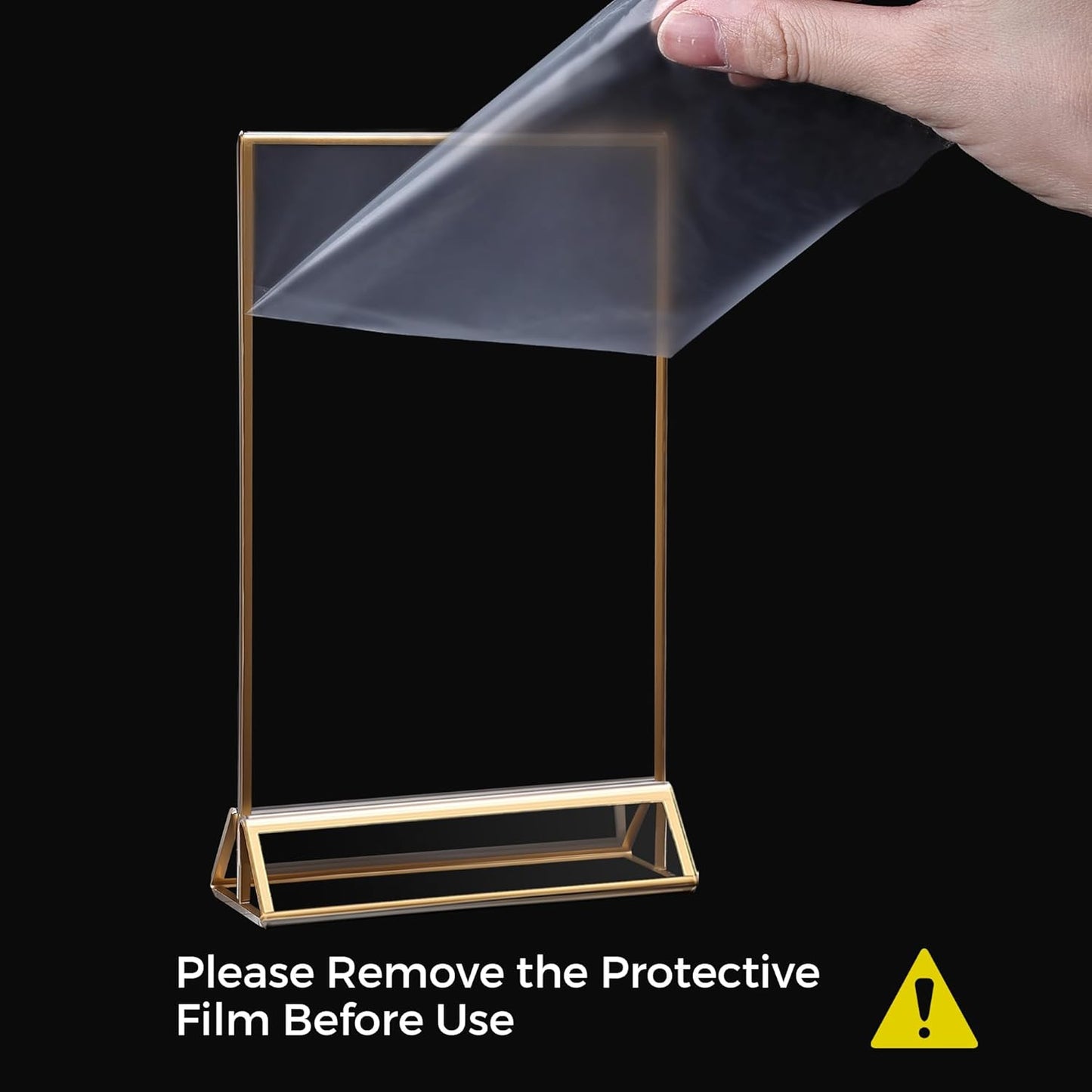 8 Pack Acrylic Sign Holder 4x6 Gold Frames, Wedding Table Number Holders Double Sided Vertical Clear Display Stand, Picture Holders for Tables, Menus, Flyers, Party and Office Decor