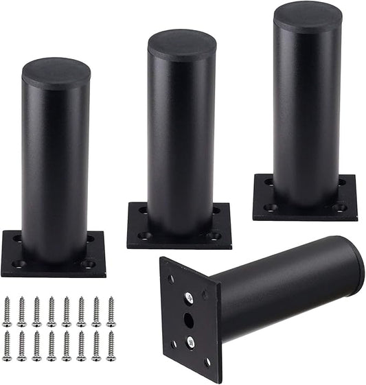 Set of 4 Furniture Legs 4.7 Inch, Adjustable Aluminum Alloy Cabinet Legs by Kyuionty