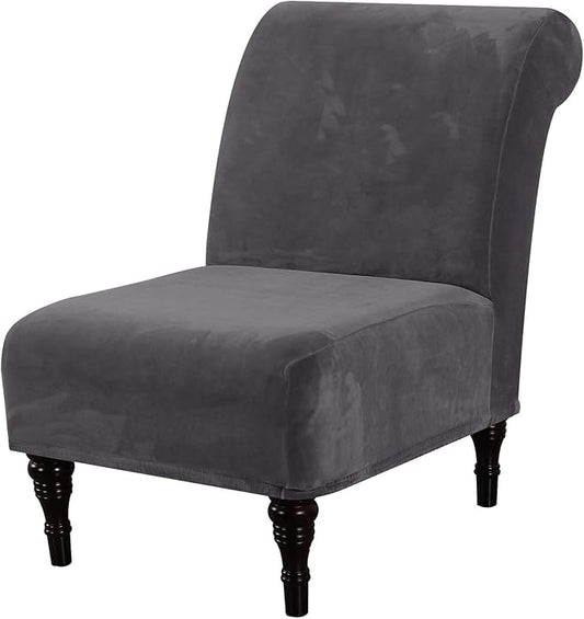 H.VERSAILTEX Armless Accent Chair Covers Thick Velvet Armless Chair Slipcovers by HVERSAILTEX