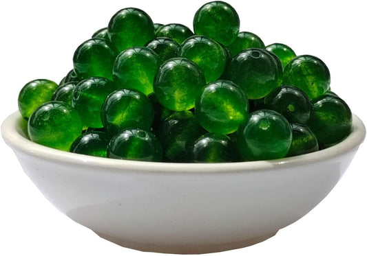 Stone Beads 8mm 100pcs Green Chalcedony Beads Round Loose Gemstones Beads for Bracelet Necklace Jewelry Making (8mm, 60834 Green Chalcedony)