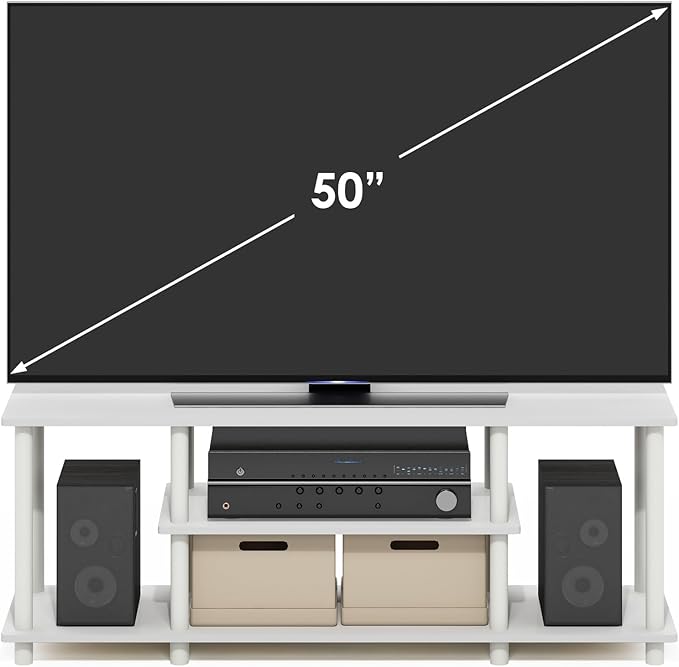 Furinno Turn-N-Tube TV Stand, 3-Tier Open Frame Rectangular Entertainment Center - Image 3