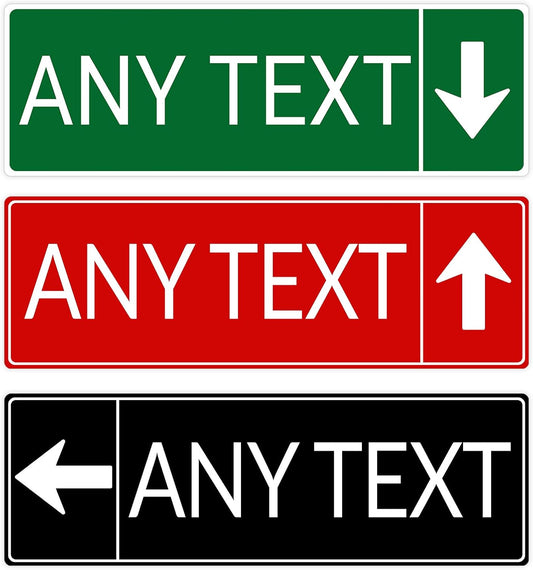 Custom Signs Outdoor Metal, Personalized Street Reflective Sign with Arrow, 8x24 Inches, Single/Double Sided, Rust Free Aluminum-UV Protected and Weatherproof