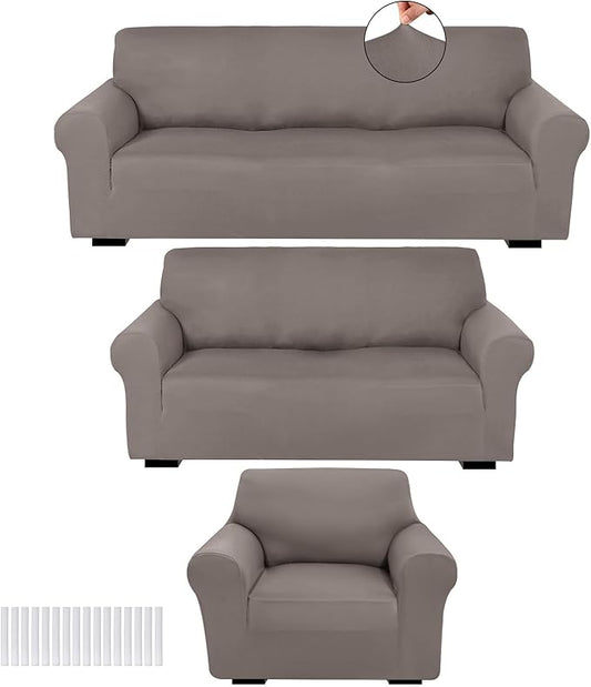 Peryiter 3 Pcs Couch and Loveseat Covers Set Sofa Cover by Peryiter