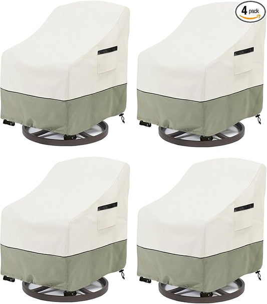 Patio Swivel Chair Cover 4 Pack, Waterproof Heavy Duty Outdoor Chair Covers by LSongSKY