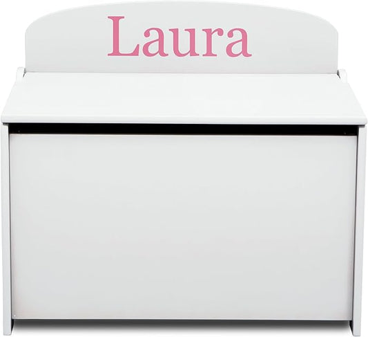 Delta Children Personalized MySize Deluxe Toy Box, Bianca White by DeltaChildren