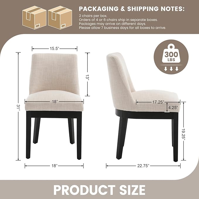 RIVOVA Modern Dining Chairs Set of 4 Comfortable Dining Room Chairs - Image 2