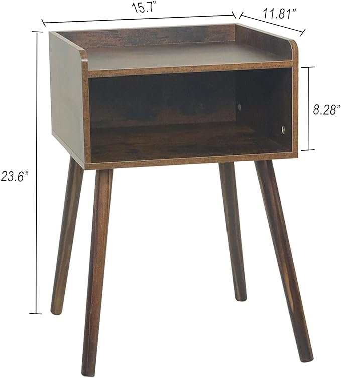 MaxSmeo Nightstand, Mid Century Modern Side Table Bedroom - Image 2