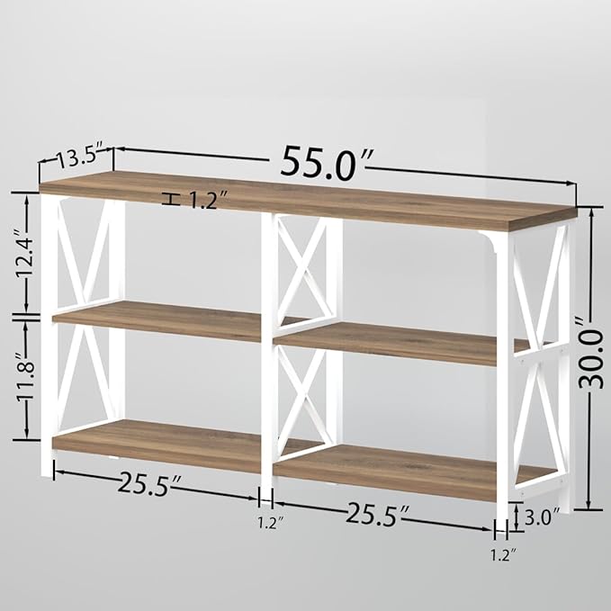 LVB Farmhouse Entryway Table, Industrial Wood Sofa Table - Image 2
