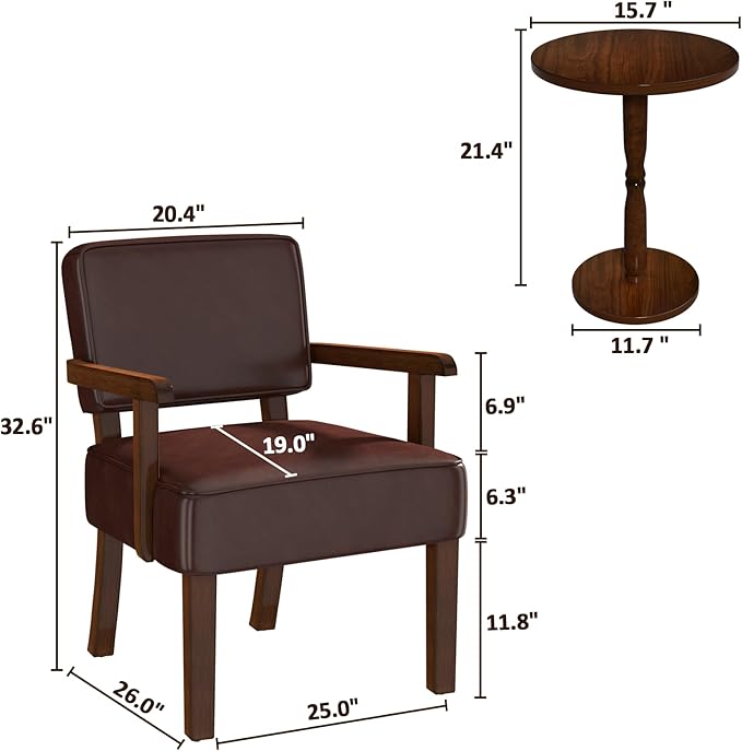 FAGAGA Accent Chair, PU Leather Living Room Chairs Oversize - Image 2