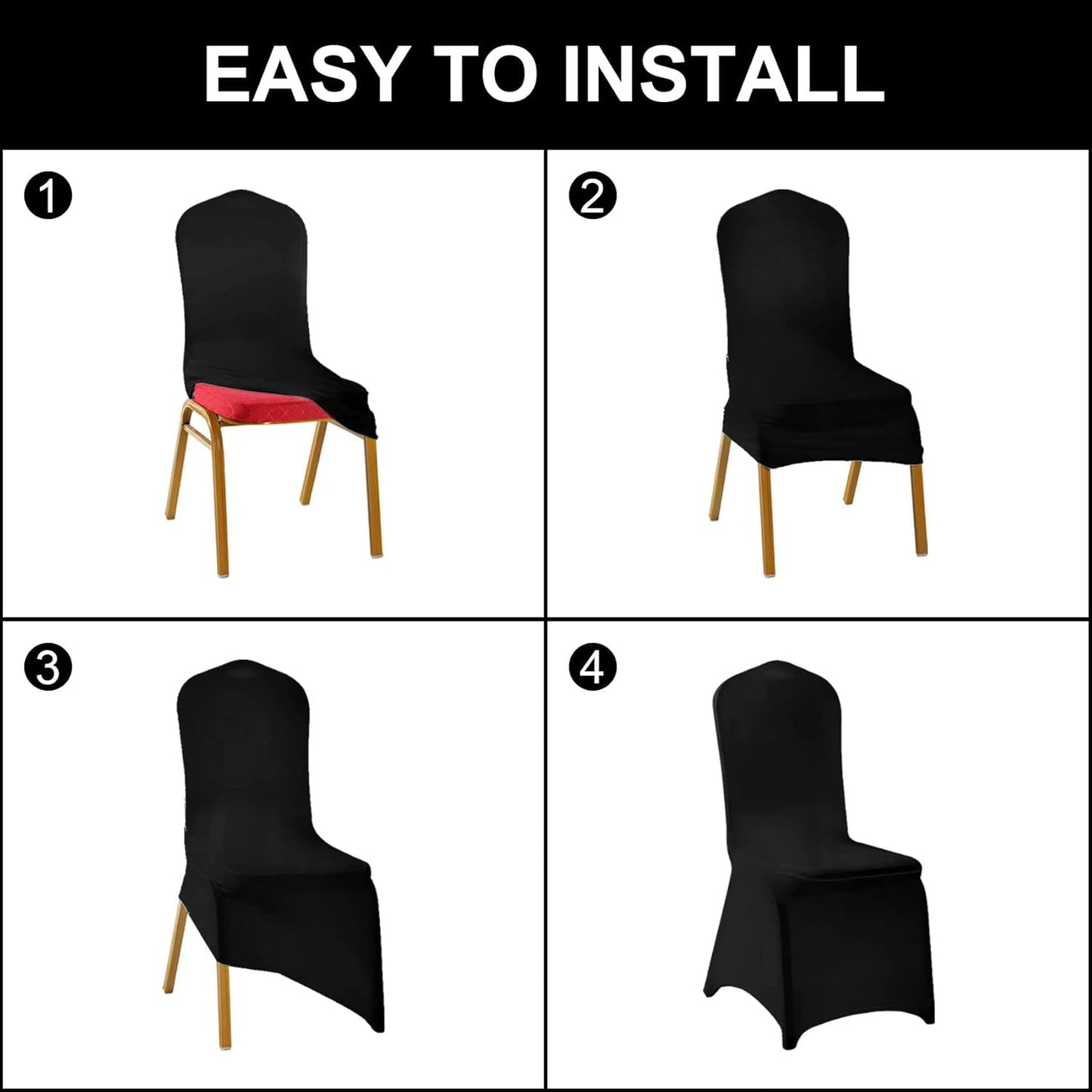 SUPERO Waterproof Spandex Chair Cover 25PCS, Stretch Dining Chair Covers, Polyester Outdoor Chair Covers, Protector Stretch Chair Cover for Party Universal, Banquet, Wedding Event, Hotel(Emerald)