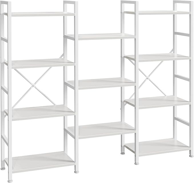 SUPERJARE Triple Bookshelf, Bookcase by SUPERJARE