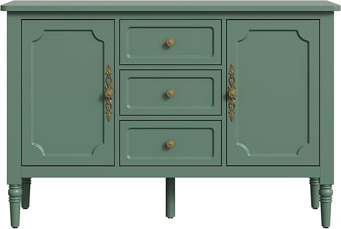 FansaFurn Green Storage Cabinet, Mid-Century Buffet Cabinet - Image 9