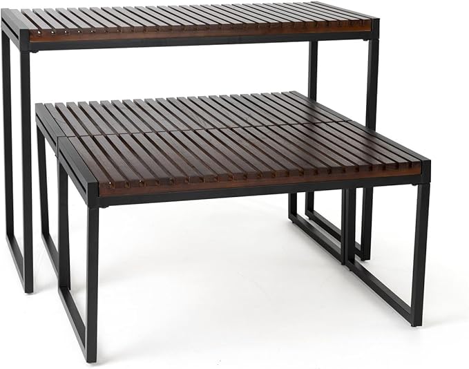 Displays2go Rustic Wooden Nesting Display Tables - Image 5