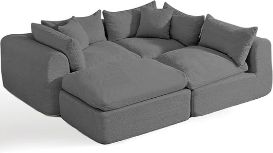 Modular Cloud Couch Sectional, Boneless Sofa by WENTUM