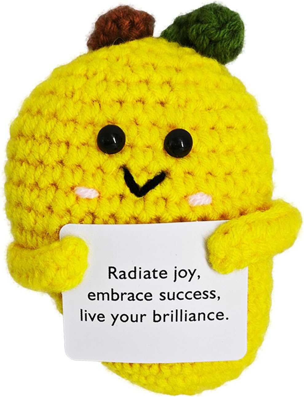 Crochet Emotional Support Mango-Handmade Mental Health Gifts for Friends,Family-Uplifting Gifts for Grandpa,Grandma Mom,Dad,Teens