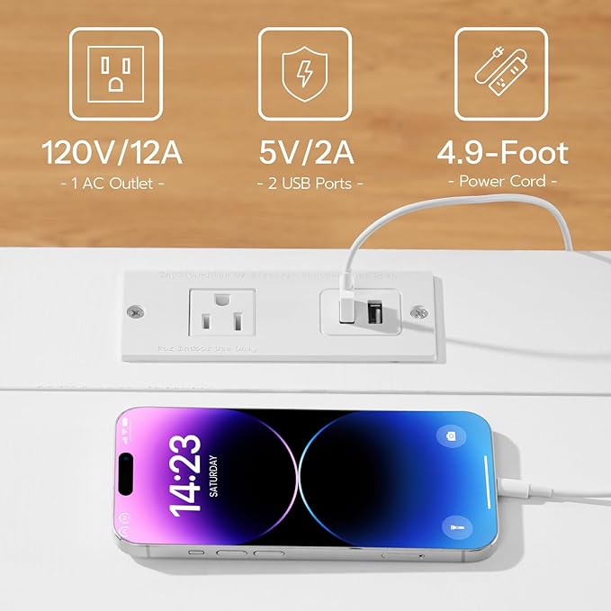 HOOBRO End Table with Charging Station, Narrow Side Table, Nightstand with 2 - Image 8