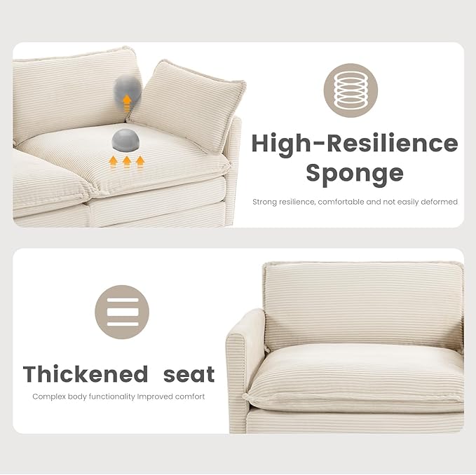 78'' Modular Sectional Cloud Couch - Image 7