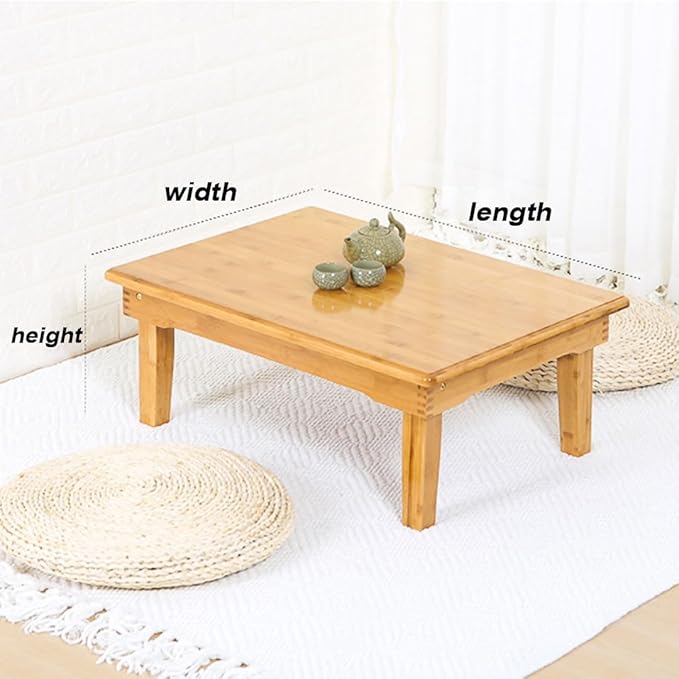 Foldable Bamboo Table, Japanese-Style Household Square Low, Computer Table - Image 2