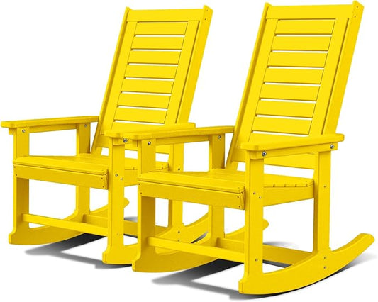 GREENVINES Outdoor Rocking Chairs | Set of 2 | Porch Rocker | HDPE Plastic | by GreenVines