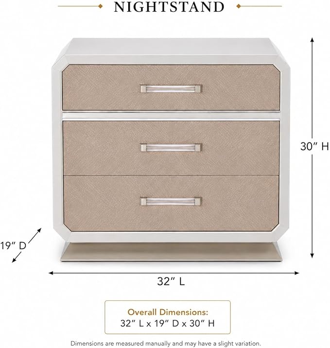 First of a Kind Nightstand Modern Glam Wood Bedside Table Dior Collection Two - Image 3