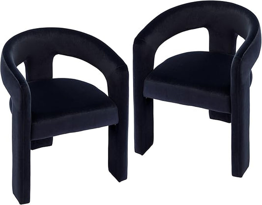 VESCASA Velvet Barrel Dining Chair by VESCASA